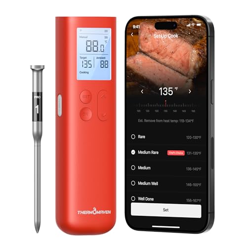 Minimalist ThermoMaven Smart Bluetooth Wireless Meat Thermometer, 10X Enhanced Sub-1G Essentials