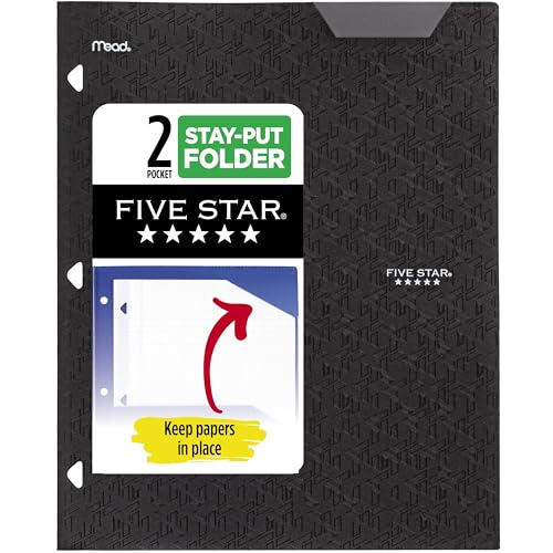 Smart Home Five Star 2-Pocket Folder, Plastic Folder with Stay-Put Tabs, Set